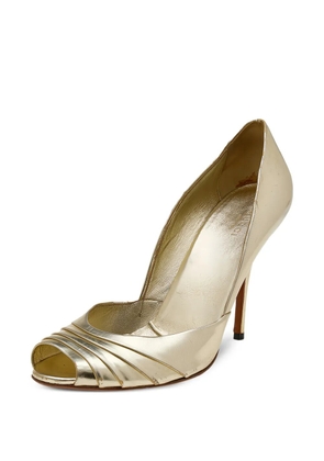 Gucci Pre-Owned metallic peep-toe pumps - Gold