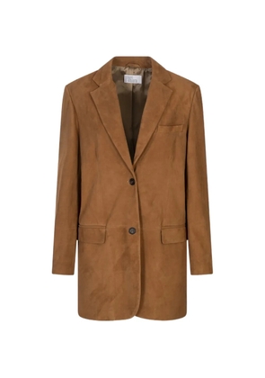 Giuseppe Di Morabito button-fastening suede blazer - Brown