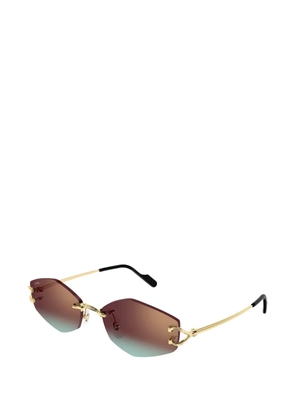 Cartier Eyewear Classic C Motif rimless sunglasses - Gold