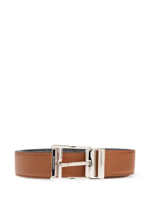 Ferragamo monogram-embossed reversible leather belt - Black