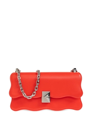 Kate Spade mini Deco Wavy scalloped-edge leather cross body bag - Red