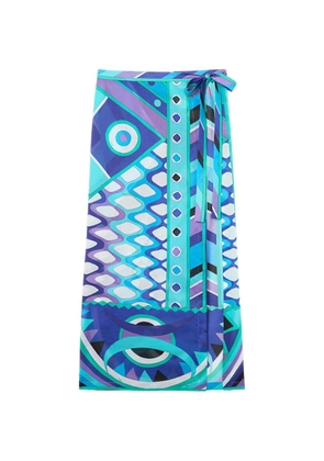 PUCCI Vivara-print wrap sarong skirt - Blue