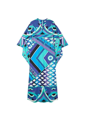 PUCCI Vivara-print V-neck kaftan - Blue
