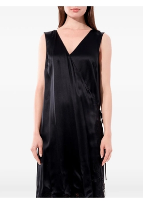 Balenciaga wrap slip mid dress - Black