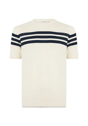 Roberto Collina stripe-print short-sleeve sweater - Neutrals