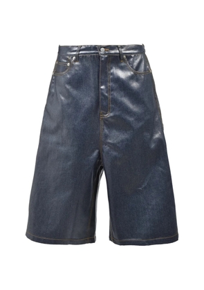 BREATH coated carpenter shorts - Blue