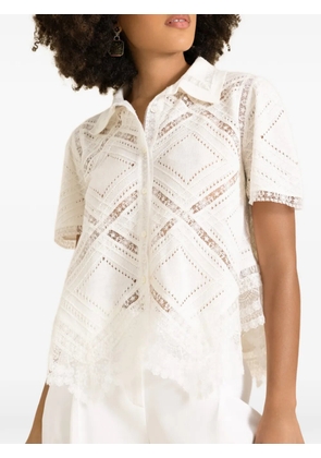 Ermanno Scervino lace-trim shirt - White