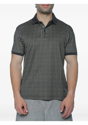 Emporio Armani geometric-print polo shirt - Grey