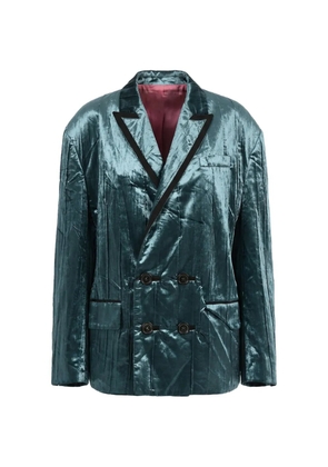 DSQUARED2 Stripe 80s velour double-breasted blazer - Blue