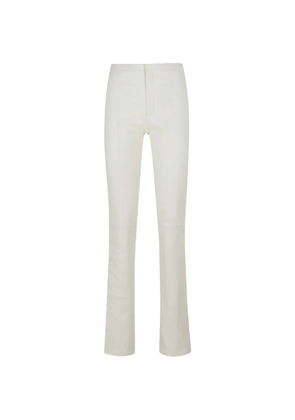 Stouls lambskin panelled straight trousers - White