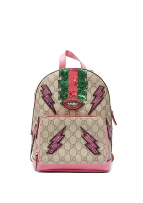 Gucci Pre-Owned 2016 GG Supreme beaded backpack - Neutrals