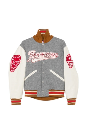 ICECREAM logo-patch bomber jacket - Grey