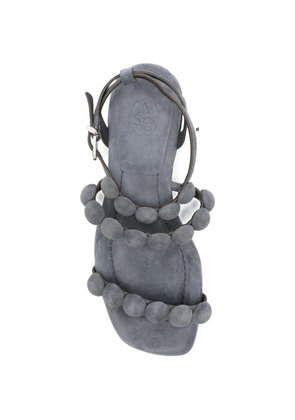 Ash bobble-embellished leather sandals - Grey