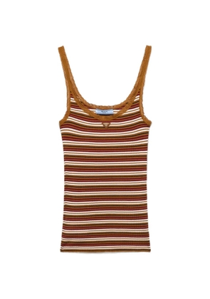 Prada striped cotton top - Brown
