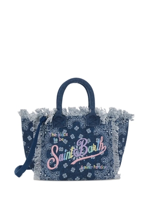 MC2 Saint Barth paisley-print frayed tote bag - Blue