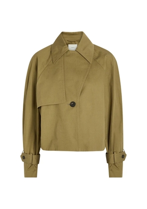JOSEPH Suber Light oversized cropped jacket - Green