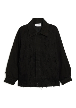 Glass Cypress frayed denim jacket - Black
