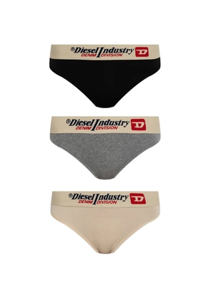 Diesel Fig logo-waistband cotton briefs (pack of three) - Neutrals