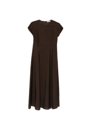 Marc O'Polo satin-finish cap-sleeve dress - Brown