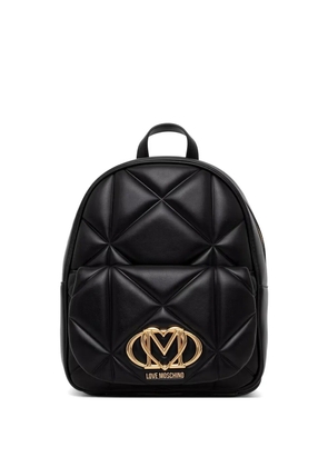 Love Moschino quilted logo-plaque backpack - Black