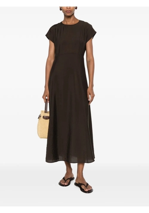 Marc O'Polo satin-finish cap-sleeve dress - Brown