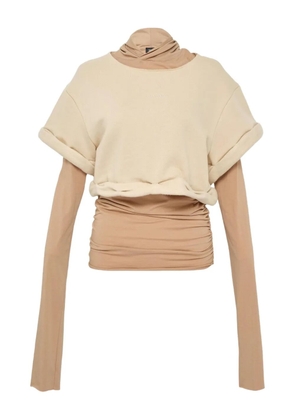 We11done layered hoodie - Neutrals