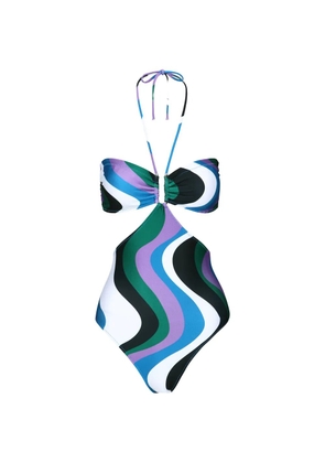 DAZE DAYZ Pado swirl-print cut-out swimsuit - Blue