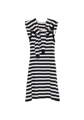 Juun.J striped sweater-overlay dress - Blue