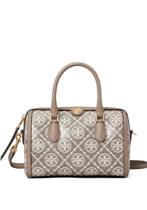 Tory Burch T Monogram coated-jacquard petite Barrel bag - Grey