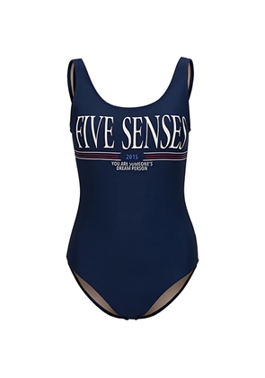 5PENING 24 Diana logo-print scoop-back swimsuit - Blue