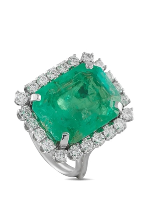 LB Exclusive emerald and diamond ring - Silver