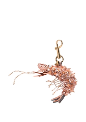 Anya Hindmarch sequin-embellished shrimp keyring - Pink