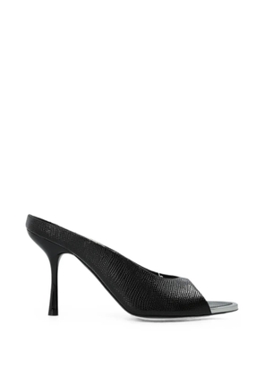 Diesel D-Diams lizard-effect leather mules - Black