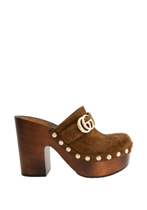 Gucci GG Marmont suede clogs - Brown