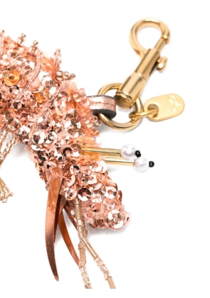 Anya Hindmarch sequin-embellished shrimp keyring - Pink