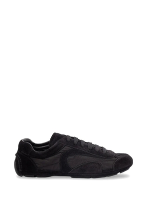 Prada panelled lace-up sneakers - Black