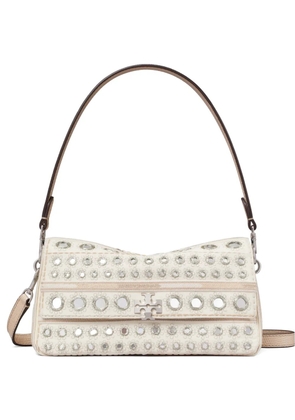 Tory Burch small Charlie embellished shoulder bag - Neutrals