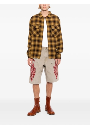 Warren Lotas graphic-print panelled shorts - Neutrals