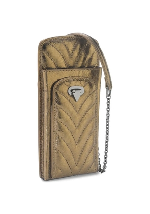 Tyler Ellis Sydney quilted leather phone carrier - Gold