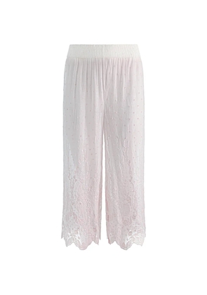 alice + olivia Elba embroidered pull-on trousers - White