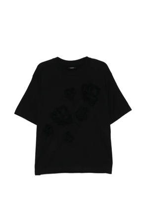 Taakk floral-embroidered T-shirt - Black