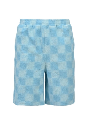 BREATH checkerboard-pattern terry-cloth shorts - Blue