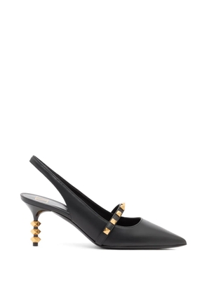 Valentino Garavani Rockstud slingback pumps with sculptural heel in calfskin 70mm - Black
