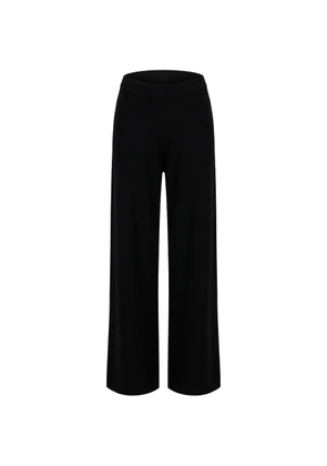 12 STOREEZ fine-knit elasticated-waistband trousers - Black