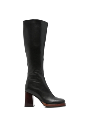 ADRIANNA FERETTI square-toe platform boots - Black