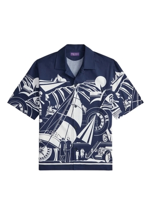 Ralph Lauren Purple Label print-detail short-sleeve shirt - Blue