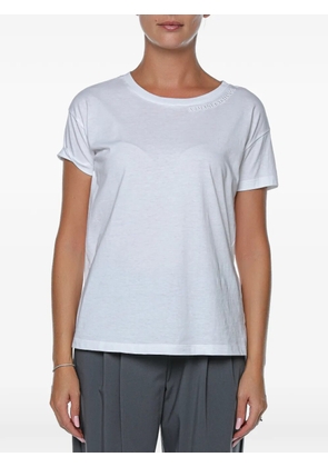 Armani Exchange logo-embroidered T-shirt - White