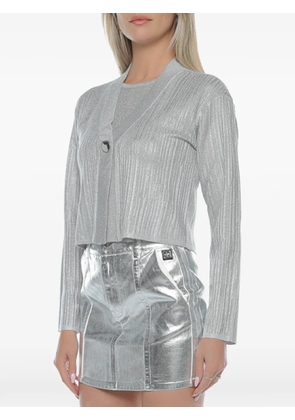 Armani Exchange metallic ribbed-knit cardigan - Grey