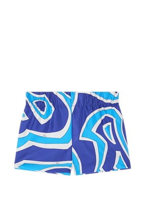 PUCCI Iride-print silk shorts - Blue