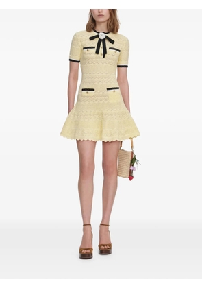 Self-Portrait knitted midi ress - Yellow